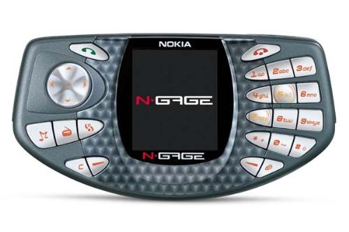 Nokia N-Gage - The N-Gage is a mobile telephone and handheld game system by Nokia, based on the Nokia Series 60 platform, released in October 2003. It began sales on October 7, 2003. The N-Gage QD replaced the original N-Gage in 2004.  N-Gage attempted to lure gamers away from the Game Boy Advance by including cellphone functionality. This was unsuccessful, partly because the buttons, designed for a phone, were not well-suited for gaming and when used as a phone the original N-Gage was described as resembling a 'taco'.