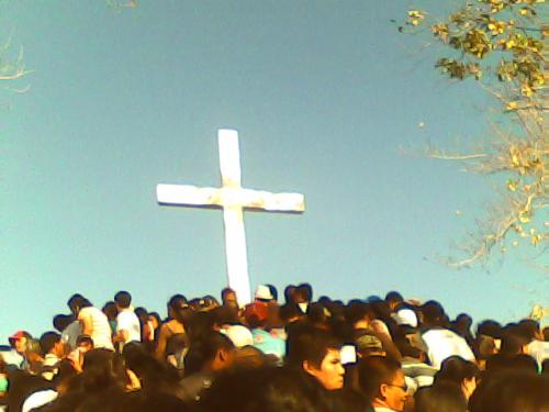 Holy Thursday - It is a Filipino culture to held a procession during Holy weeks. In some areas, like in the picture, people climb up a hill where a cross is located. this scenerio can be compared on the crucifixion of Jesus Christ.