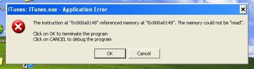 iTunes Error - I got this error while trying to run the installed iTunes on my Windows XP. How to rectify?