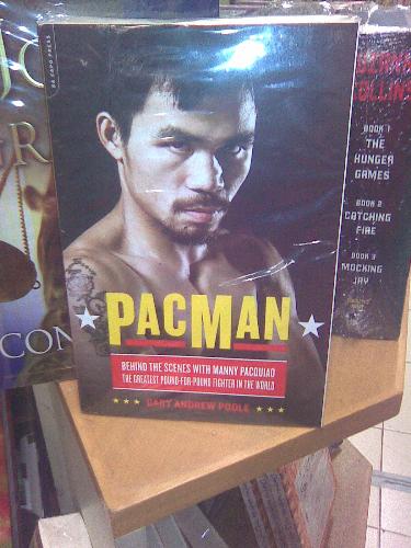 Pacman in National Bookstore - This is Manny's book.