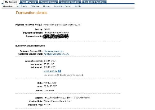 Mylot payment proof - My first ever payment from mylot