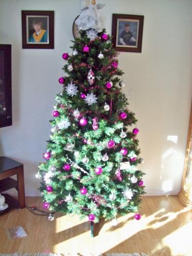 last year's tree - I needed to 'fem' up my tree with a house full of boys. So, this is last years.