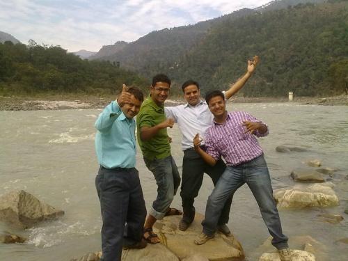 We with Gange - Recently we had visisted Garhwal Himalayan region, and just returned, See one of the picture we are inside of the mighty gange, You can read more about Gange here 

