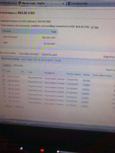 Proof of payment - I got this from associated content.