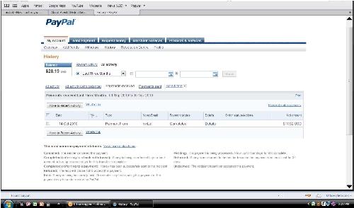 myLot payment - This is the screen shot of my paypal account of Oct 2010.