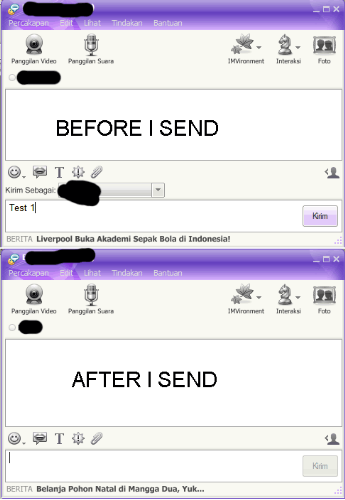 My Yahoo Messenger Problem - My text chat not display in YM
