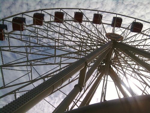 Views - Taken in Cardiff, Wales, UK during my break from work. While I was standing below the Ferris wheel, I looked up and saw that it would be nice to capture it. I did.