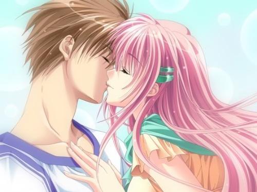 lovely kiss^^ - boy and girl kissing happy in love^^
