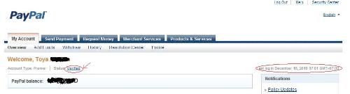 my paypal account - This is screen shoot of my paypal account. I took the picture on December 16, 2010 or few minutes before post the reply. I did it to convince you that VCC is can be used to verify our paypal account and still verified even though the VCC has been expired.