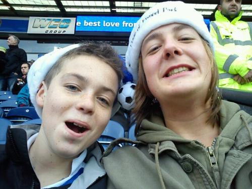 Footie Fans!! - My son Jack with his best mate Will at the football Footie Fans!! - My son Jack with his best mate Will at the football
