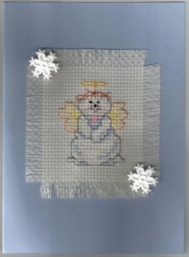 Snow Baby Cross Stitch Card - One of my many handcrafted cross stitch cards