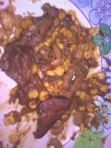 Beef with corn  - Beef stew with corn
