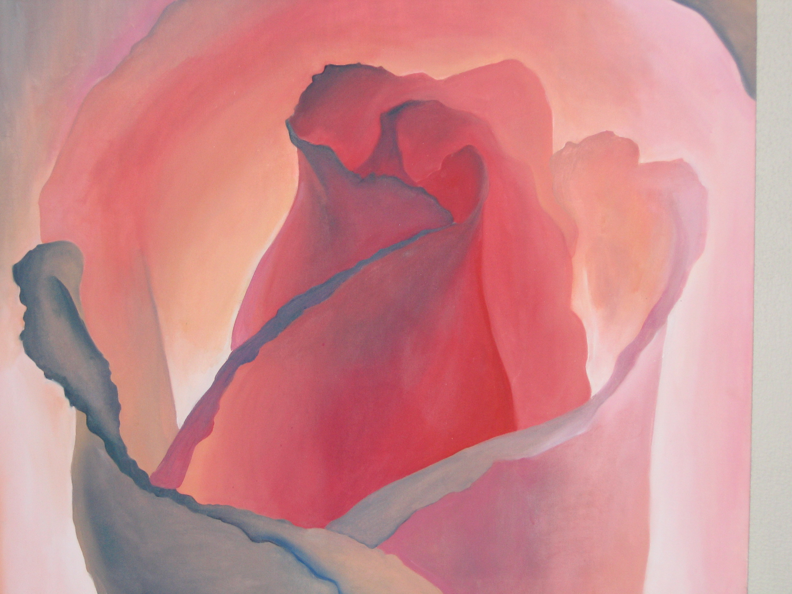Rose Painting - This is a photograph of a painting I did my freshmen year of college. It's done in oil paints. It was my first attempt at using oil paints, but overall I'm pretty happy with how it turned out. I still think there are some areas I would like to work on, but I just haven't had time. Someday I will get around to making it a 'finished' work!