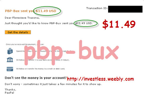 2ND instant payment from pbp-bux - This is my second cash out already. . First cash out is $1.50 I was able to cash out my earnings at first even though I didn't reach the minimum clicks its because the admin has a promo that time. He allows those members to notice the new promotion on that day and only $1.50 is allowed to cashout that time. The second cash out is that $11.49 Its instant payment. I really love it. Its one of my best PTC now next to onbux.. ^^.. wanted to join? Just take a look at my profile and click MY WEBSITE on the left side corner.. ^^