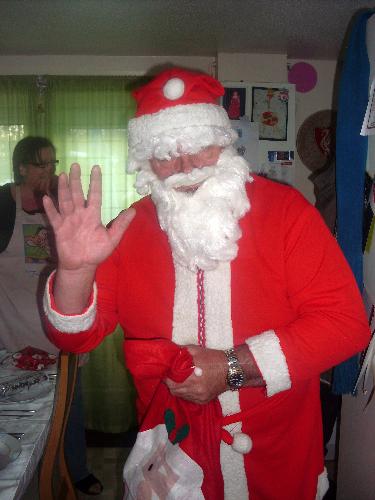Santa at work! - My hubby 'helping out' Santa on Christmas Eve!