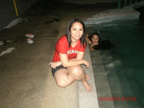 night swimming - hanging out with friends