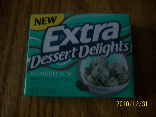 Chocolate chip ice cream gum - A new flavor of gum that taste just like a york peppermint patty!