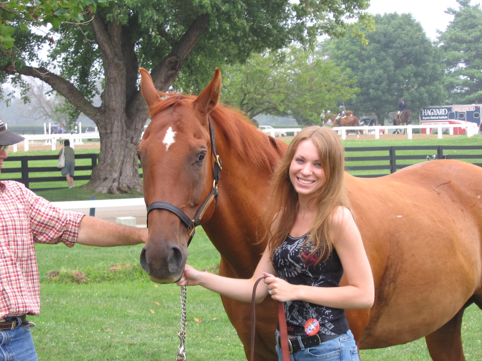 Sonador 'Dreamer' - This photograph was taken at Breyerfest 2006 in Lexington, KY. This is me with the horse who starred as Sonador in the movie Dreamer. She was one of several famous horses who made an appearance at the event. I was lucky enough to get my picture taken with her and to get her trainer's autograph on my copy of the movie. She is a beautiful horse in person!