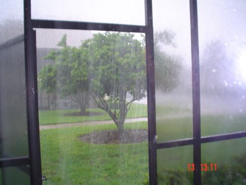 The beginning of the flood - A picture taken in Orlando when it started to rain.