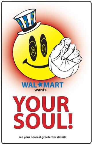 picture of Walmart smily face - Walmart smiley face pointing