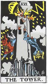 Card 16-The Tower - Card 16 of the tarot, The Tower