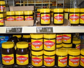 Vegemite - This is thing is hard to eat but Australians loves it, I have a jar of vegemite and I'm giving my best to eat it. 