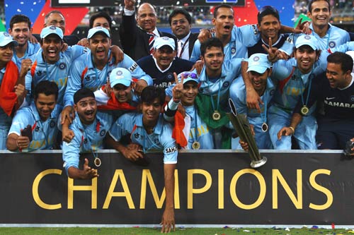 T20 world cup winning squad - Picture of the Indian Cricket team, which won the inaugural 20-20 world cup. The team was captained by M.S.Dhoni 