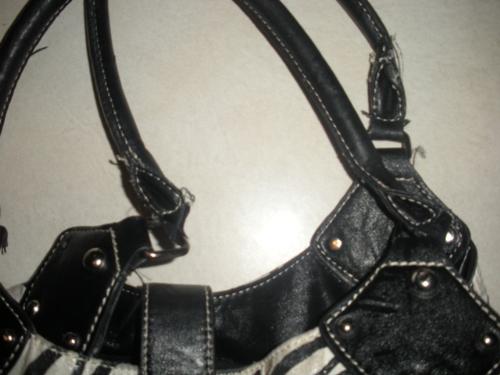 Leather purse straps on the edge of ripping apart  - How can I keep them from ripping and completely give them strength again ?