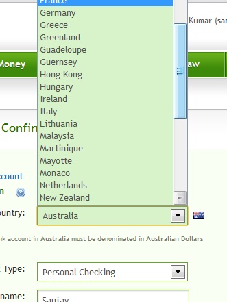 AlertPay  - Alertpay doesn&#039;t have an option to add accounts from India.