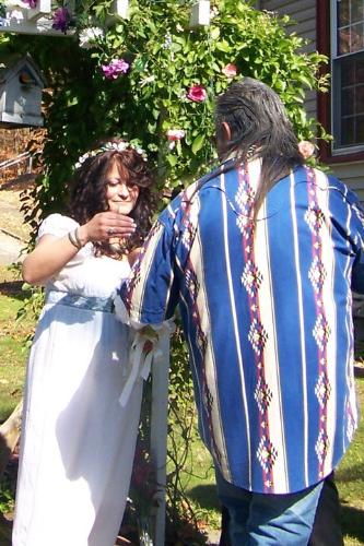 Native American Indian sage cleansing - 10/17/10 the beginning of the wedding. Burning of sage, to cleanse all the evil and negative things in ones self around the alter attendees....... The start of a new life. purification