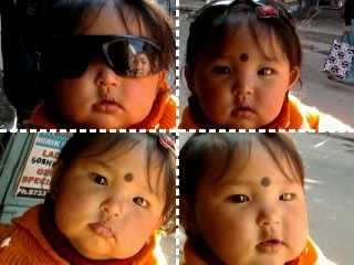 The Cute Yet Stylish Baby Girl - A baby girl of 10 months, with 4 photo collage, wearing sun glasses, she's so cute