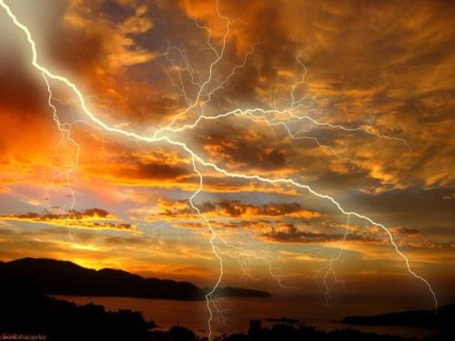 Nature - lightening, sunset,beautiful nature