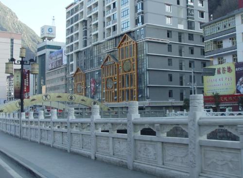 Kangding county  - street in the center of Kangding county in weat China
