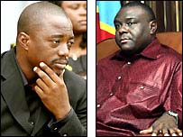 Fight of politics - The election run-off in the Democratic Republic of Congo is supposed to end a period stretching back some 130 years, marked by a succession of brutal and astonishingly corrupt regimes.  While DR Congo has been a 'black hole at the heart of Africa', as a diplomat once described it, other countries have been sucked into conflict and it has been impossible to forge strong economic links between southern and eastern Africa and the north and west. One plan is to use the flow of the River Congo to supply electricity across the continent, but for that peace and good management are needed. This is why DR Congo now hosts the world's largest peacekeeping force - some 17,000 soldiers - with an annual budget of $1bn. The United Nations hopes that turning round DR Congo will go on to provide a massive boost to other poor African countries.  At present this country which is two-thirds the size of Western Europe has just 300 miles of paved roads.  'We've suffered a lot, we want things to change,' said Harriette Katuku Kishala, a nurse in DR Congo's second city, Lubumbashi.