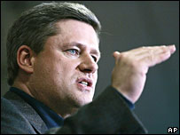 canada - Stephen Harper  - Twelve years of Liberal government ended when incumbent prime minister Paul Martin was defeated by Stephen Harper's opposition Conservatives in elections on 23 January 2006.  Mr Harper failed to win an overall majority and has to work with opposition parties in order to govern. The Conservatives promised to cut taxes, fight crime, boost military spending and to repair relations with the US. Mr Harper denied harbouring a radical right-wing agenda, a charge levelled by some opponents. Observers say he has steered the Conservatives towards the political centre, switching the party's focus from social to economic matters.