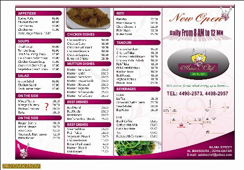 Asians Chef Indian MEnu - Asian Chefs Indian Menu. Filipino and Indian Restaurant in Doha