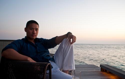 Striking a pose in Maldives - This is a photo of me posing in the most beautiful island in the entire world - Maldives.