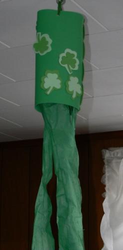 st. patricks day windsock - A windsock that my daughter and I made last year for St. Patricks day
