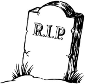 r.i.p. - A tombstone, symbol of death