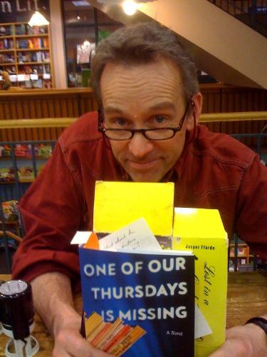 Jasper Fforde - with his new book - yes, I got it signed! Jasper Fforde - with his new book - yes, I got it signed!