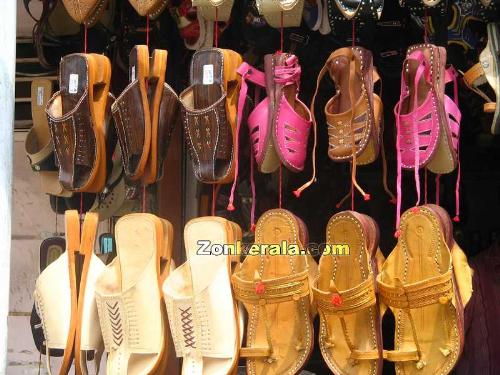 Different types of chappals - This picture shows the various types of ladies and jents chappals. 