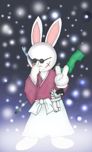 Rabbit-X - I make this pic based on Samurai-X' Character, Kenshin Himura.  And the reason why I add desert eagle and AWP Sniper, because I loved to play CounterStrike. Hehehe....