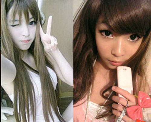 Doll face - The picture on the left is the edited one and on the right is the her real self. 