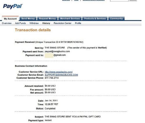 Proof of Payment from Swagbucks! - A Paypal payment from Swagbucks just for doing searches. I've have several more payment as well.