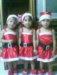 triplet santa - when they are 3 years old