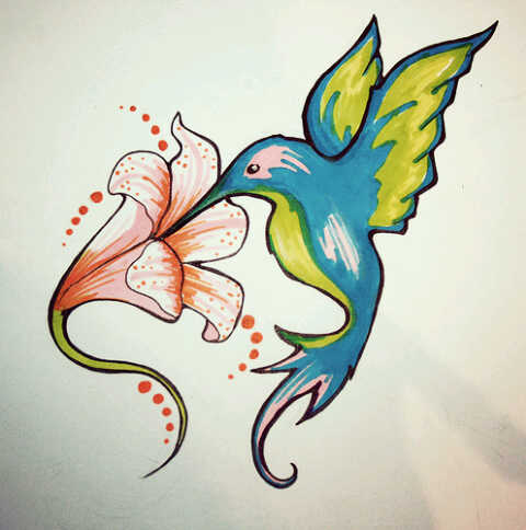 hummingbird tattoo - I'm getting this design done on my shoulder to remind me of myself. 