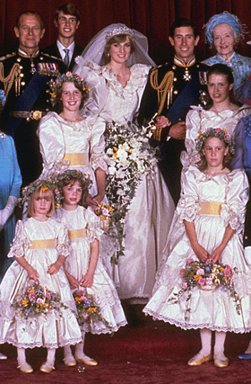 Diana's bridesmaids - This is a photo taken after Diana married Prince Charles with all her bridesmaids!