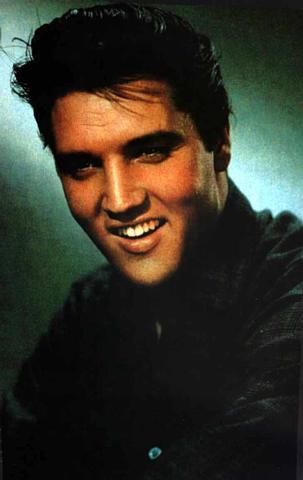 Elvis - A smiling Elvis in black