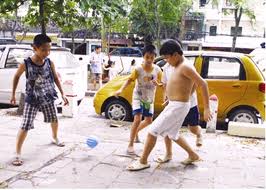 Playing soccer - Playing soccer on roads