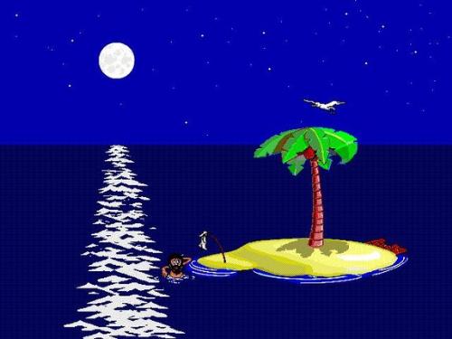 Screen saver : Johnny Castaway - A cult screen saver made by Sierra in 1993 : Johnny Castaway.